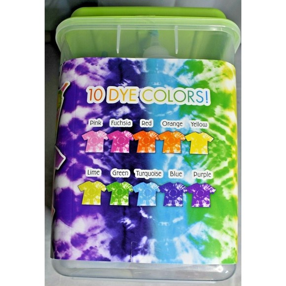 Tie Dye Party Tub & Kit (Create Basics Block Party)~ 10 Dye Colors ~137 Pieces! - Picture 3 of 4